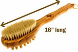 Body Scrubber Bath Brush Extra Long Handle Double Sided Bamboo Dry Bath Brush