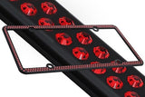 Swarovski Red Crystal Bling license plate frame Inlay Black Frame+Screw Caps