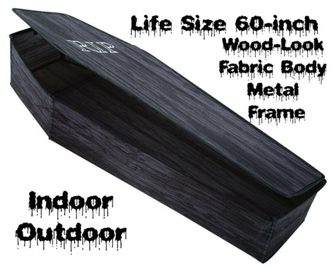 Life Size POP-UP INSTANT COFFIN PROP w-LID Haunted House Cemetery Decoration-5ft