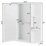 Bathroom Cabinet Single Door Shelves Wall Mount Cabinet W/ Mirror Organizer