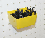 WallPeg 43 pc Peg Hook Kit & Plastic Bins - Pegboard Assortment Organizer 43YB