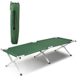 Green Foldable Camping Bed Portable Military Cot Hiking Travel w/ carrying Bag