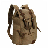 Men Women Vintage Army Canvas Backpack Rucksack School Hiking Bag