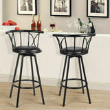 Set of 2 Black Barstools Modern Swivel Rotatable Chairs