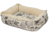 Newspaper Vintage Pet Bed Cushion Dog Cat Warm Mat Soft Pad Nest For Crate House