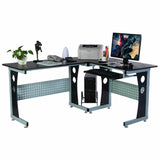 COSTWAY Wood L-Shape Corner Computer Desk PC Table Workstation Home Office