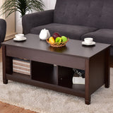 Lift Top Coffee Table w/ Hidden Compartment and Storage Shelves Modern Furniture