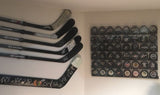 4 PUCK HOCKEY HANGER HOLDER DISPLAY AUTOGRAPHED WALL MOUNT