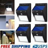 Solar Power Lights Motion Sensor Wall Light Outdoor Waterproof Garden Yard Lamp