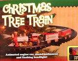 New Light Sounds ANIMATED CHRISTMAS TRAIN SET Holiday Decoration Mounts in Tree!