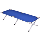 Blue Foldable Camping Bed Portable Military Cot Hiking Travel w/ carrying Bag