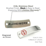 Pre Engraved - ALZHEIMER'S Medical Alert ID Bracelet, Curb Chain