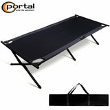 83"XL Heavy Duty Folding Camping Cot Military Bed Outdoor & Side Pocket 300 lbs