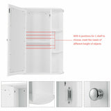 Bathroom Cabinet Single Door Shelves Wall Mount Cabinet W/ Mirror Organizer