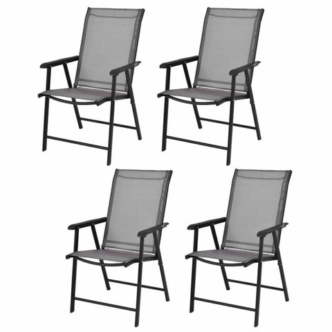 Set of 4 Outdoor Patio Folding Chairs Camping Deck Garden Pool Beach W/Armrest