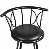 Set of 2 Black Barstools Modern Swivel Rotatable Chairs