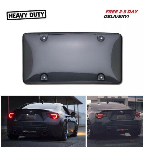 Auto Car Clear Tinted License Plate Cover Smoked Bubble Shield Tag Black