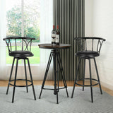 Set of 2 Black Barstools Modern Swivel Rotatable Chairs