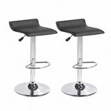 Set of 2 Counter Leather Bar Stools Adjustable Swivel Pub Chair In Multi Colors