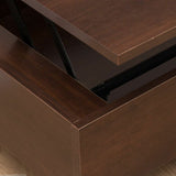 Caleb Mahogany Wood Lift Top Storage Coffee Table