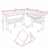 COSTWAY Wood L-Shape Corner Computer Desk PC Table Workstation Home Office