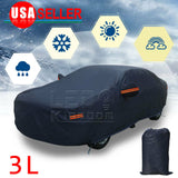 Full Car Cover Dark Blue Waterproof Rain Snow Heat Dust Resistant Protection