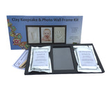 Black Clay KEEPSAKE & PHOTO WALL FRAME KIT No Bake Air Dry Footprints  Handprint