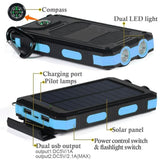 300000mAh Waterproof Portable Solar Charger Dual USB Battery Power Bank Phone