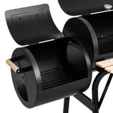 BCP 2-in-1 Charcoal BBQ Grill Smoker w/ Temperature Gauge - Black