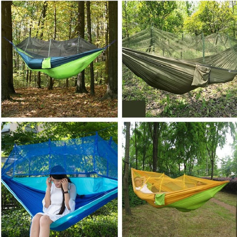 Double Person Hanging Hammock Travel Outdoor Camping Tent Swing Bed Mosquito Net