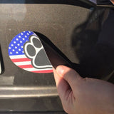 American Flag with Paw Car Magnet 4x6 in Oval Decal for Car Truck SUV or Fridge