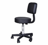 Rolling Hydraulic Doctor Dentist Tattoo Faux Leather Stool With Back Massage Spa