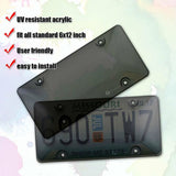 Zone Tech 2x Bubble Tinted- Smoke License Plate Tag Frame Cover Shield Car Truck