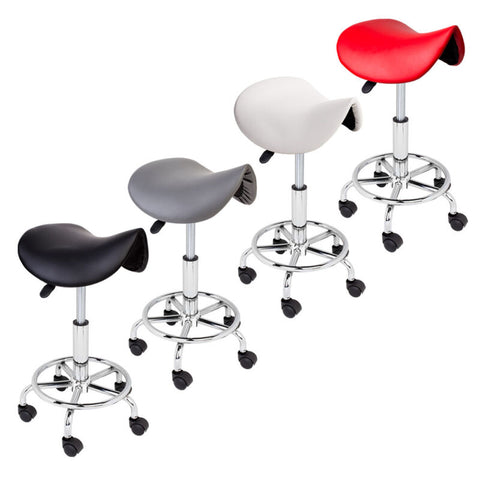 Adjustable Salon Stool Hydraulic Saddle Rolling Chair Tattoo Facial Massage Spa