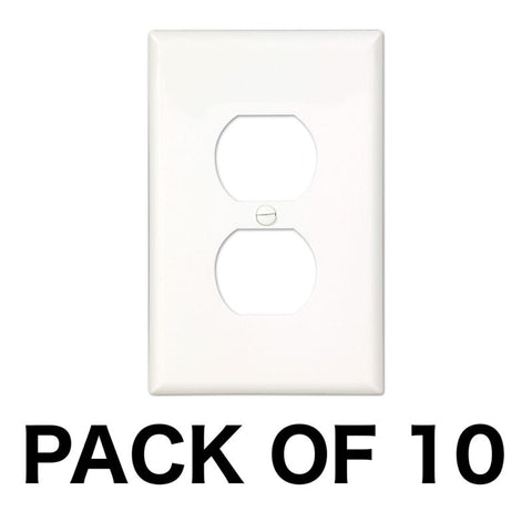 10 PACK Electrical Outlet Wall Face Plate Cover Single Duplex Residential WHITE