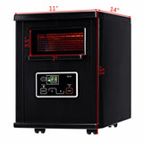 1500W Electric Portable Infrared Quartz Space Heater Remote Black