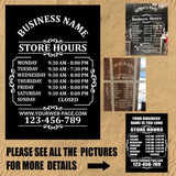 Custom Business Store Hours Sign Vinyl Decal Sticker 12" wide door, window