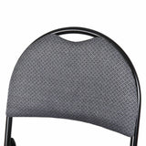 Set of 6 Folding Chairs Fabric Upholstered Padded Seat Metal Frame Home Office