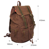 Men Women Vintage Army Canvas Backpack Rucksack School Hiking Bag