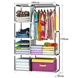 Simple Closet Big Space Storage Rack Cloth Wardrobe Dustproof Cloth Cabinet