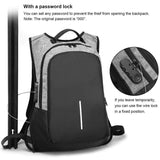 Anti-Theft Men Women Travel Backpack External USB Charge Port Laptop School Bag