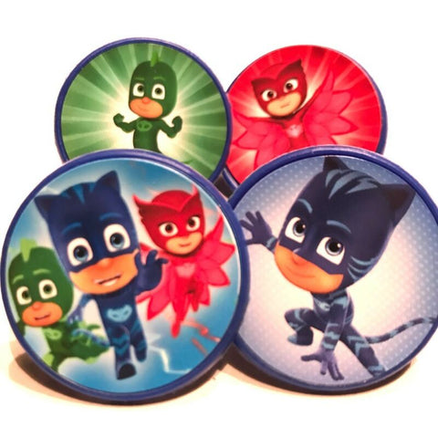PJ Masks Cupcake Toppers Rings - 12 pcs Cake Toppers Birthday Party Favors
