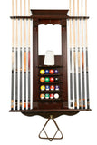 Cue Rack Only- 10 Pool - Billiard Stick & Ball Set Wall Rack Mahogany Finish