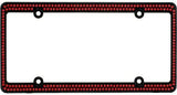 Swarovski Red Crystal Bling license plate frame Inlay Black Frame+Screw Caps