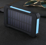 300000mAh Waterproof Portable Solar Charger Dual USB Battery Power Bank Phone