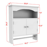 Wall Mount Bathroom Cabinet Organizer Kitchen Cupboard w/Door Storage Shelf Home