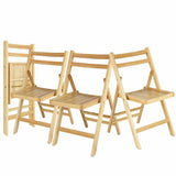 Set of 4 Solid Wood Folding Chairs Slatted Seat Wedding Patio Garden Furniture