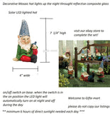 BLUE Glass MOSAIC outdoor garden GNOME statue lantern LED path SOLAR light lamp