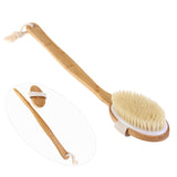 Natural Bristle Wooden Bath Shower Body Back Dry Skin Bath Brush Spa Scrubber