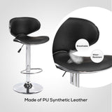 Set of 2 Counter Leather Bar Stools Adjustable Swivel Pub Chair In Multi Colors